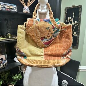 Sharif Patchwork Leather Convertible Backpack & Shoulder Bag – Multicolor – OS